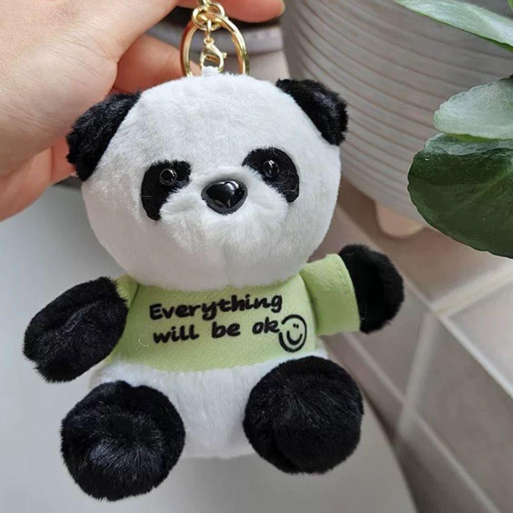 Мягкий брелок в виде панды, мультяшный автомобильный брелок, портативная плюшевая кукла, сумка, кулон, студент