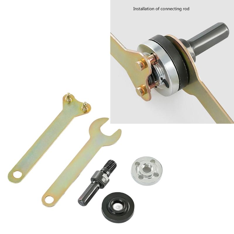 Комплект переходника от электрической дрели к угловой шлифовальной машине, адаптер для шлифовального соединения с шатуном для полировки и отрезного диска