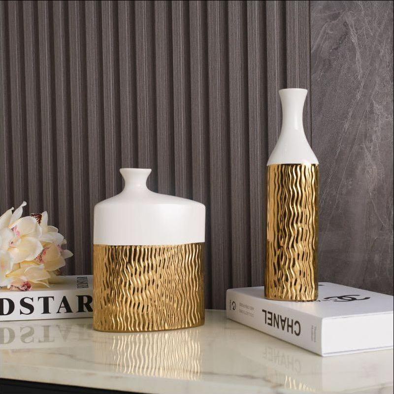 Nordic Light роскошные золотые керамические вазы высокого класса, индивидуальное украшение для гостиной, тумба под телевизор, креативное украшение для дома