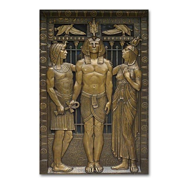 Черный и золотой древнеегипетский художественный эстамп, постер, картина маслом, украшение для дома, настенная роспись для гостиной