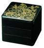 Recreational Bento Box Made In Japan 3 Tiers Dimensions Black Gold Tsutsumi X X J-kitchens (Bento Box) 6.5 19.6cm 19.6cm 17.5cm