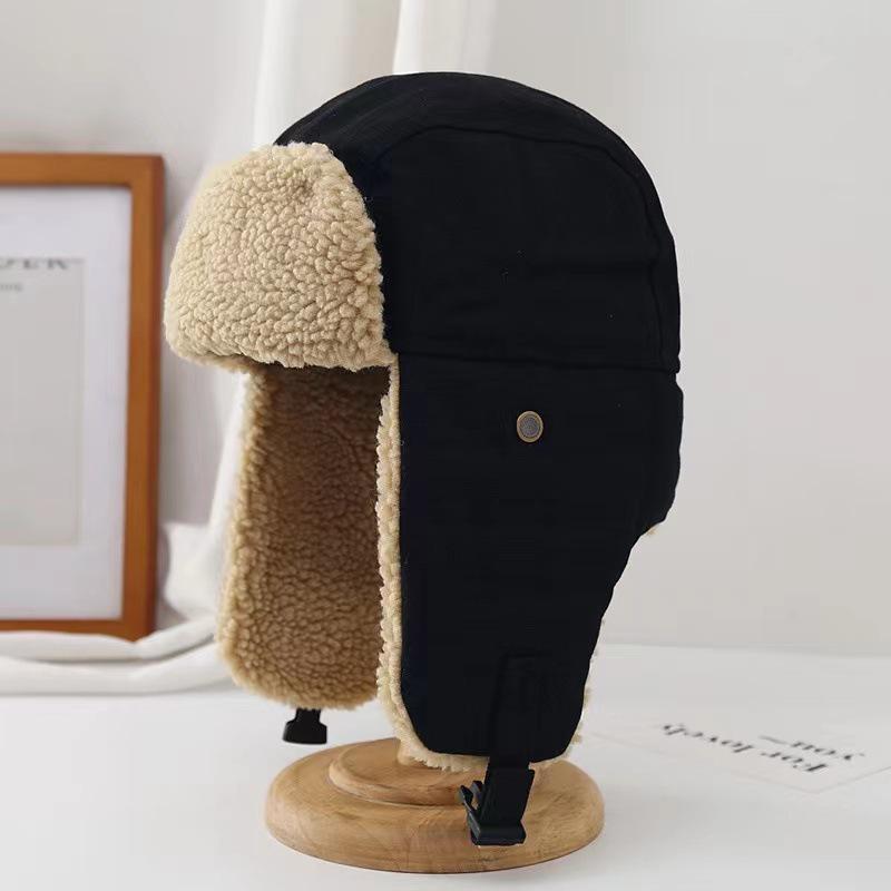 Lei Feng Winter Retro Aviator Hat - Unisex Ear Protection for Riding and Warmth
