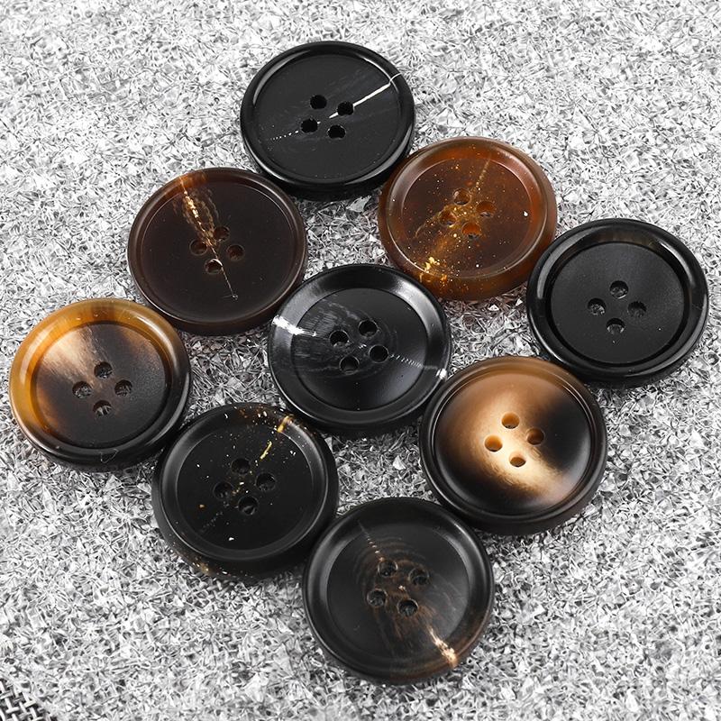 New 10Pcs Resin 4 Holes Buttons Sewing Accessories Size Complete For Clothing Decorative Plastic Buttons Handmade Diy