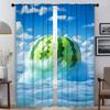 Watermelon Flavor of Summer Shades Anti-mosquito Curtains for Living Room Home Interior Curtains 2 Pieces Partition Curtain