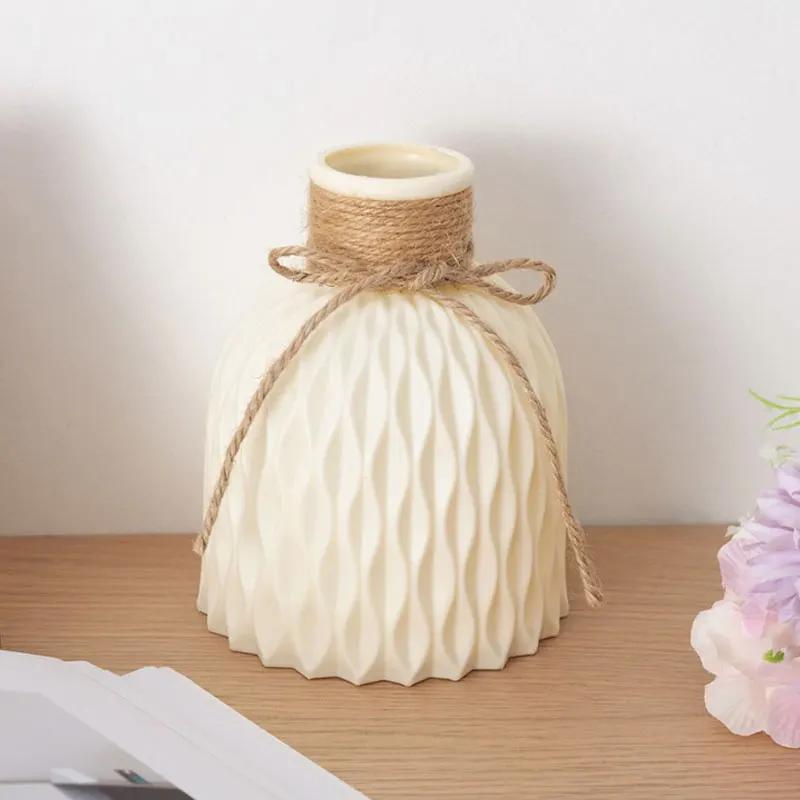 Современная ваза для цветов, белая пластиковая ваза, цветочный горшок, корзина, украшение для гостиной в скандинавском стиле, украшение для свадебной цветочной композиции