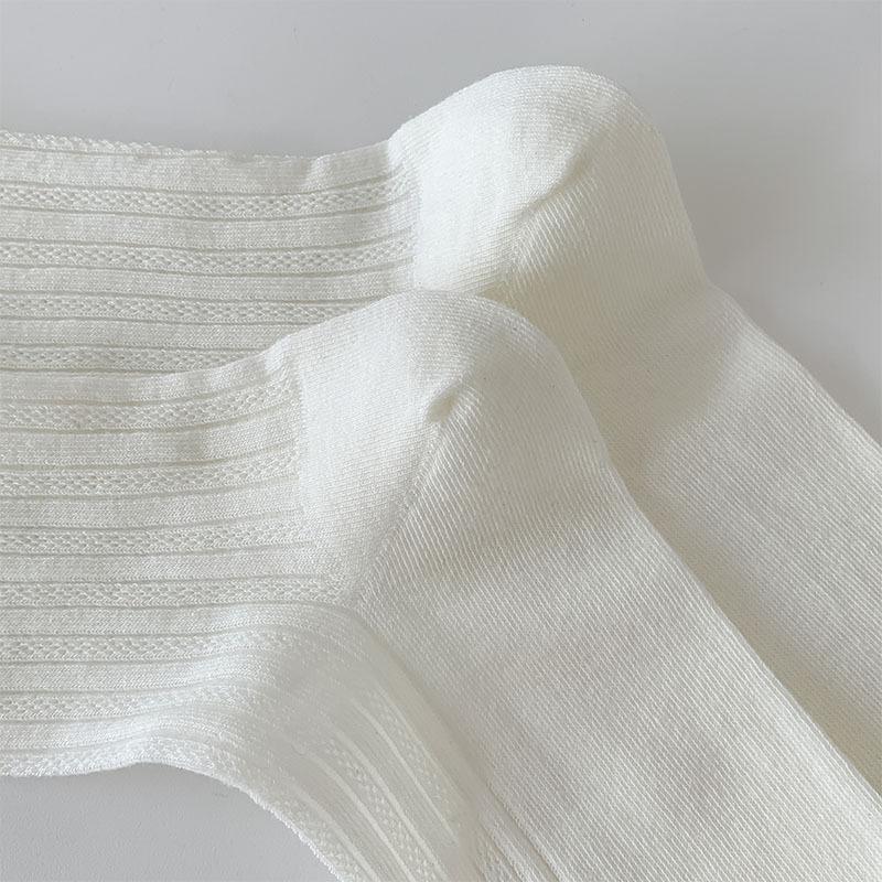 Женские носки в корейском стиле, летние, хлопковые, тонкие, дышащие, средней длины, однотонные, белые, серые, розовые, голубые, желтые, длинные носки, носки