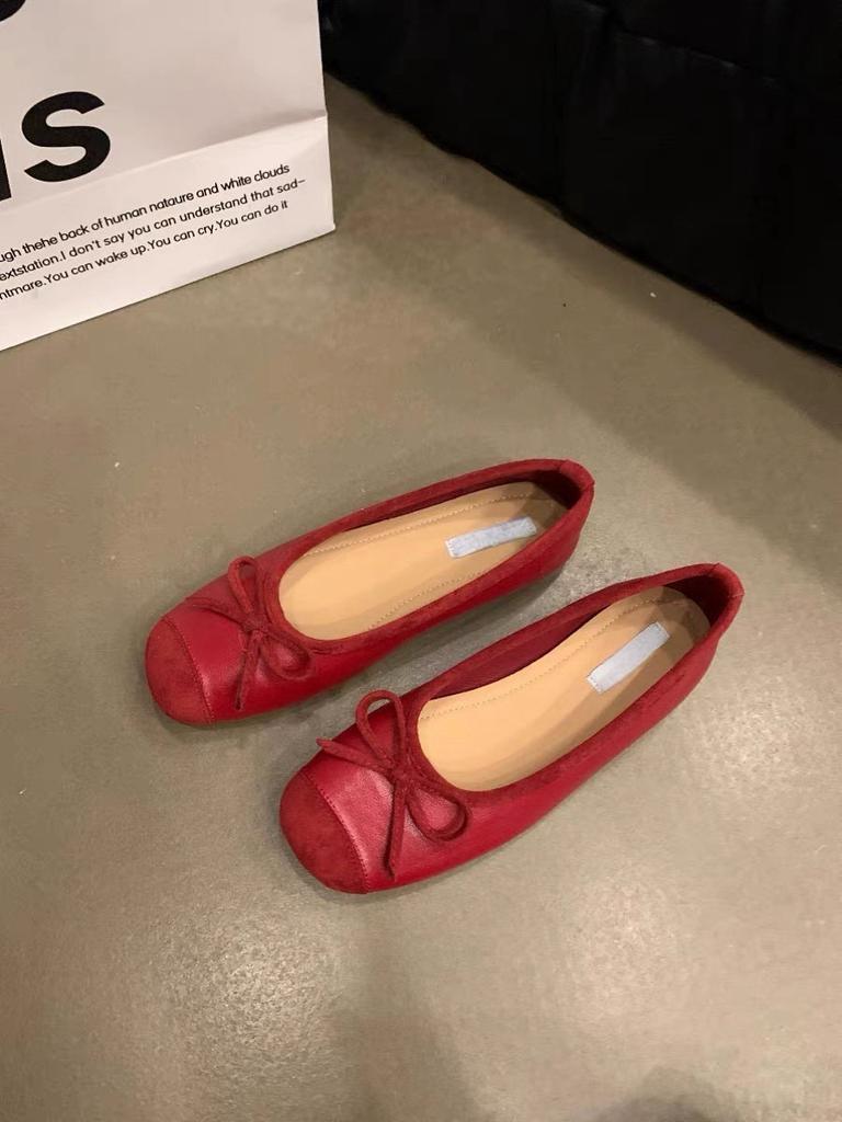 Evening Wind Gentle Butterfly Ladyshoes Ballet Flats French Retro Soft Sole Silver Single Shoes Spring and Summer Small Fragrant Wind Women's Shoes