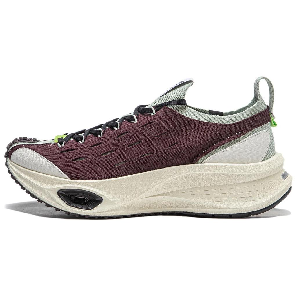 Li Ning Sports Fashion Shock Absorbing Non-Slip Low-Top Running Shoes Unisex Running Shoes Brown Green AZGU001-5