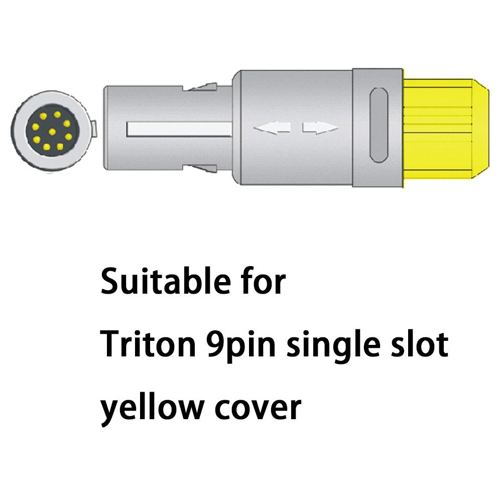 Compatible for Triton 9 Pin Single Slot,Yellow Cover Monitor, Reusable SPO2 Probe Sensor, SPO2 Finger Sensor, Blood Oxygen Saturation Data Monitoring