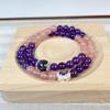 Amethyst Strawberry Crystal Stacked Bracelet Bangles Women Fashion Jewelry Accessories Gift