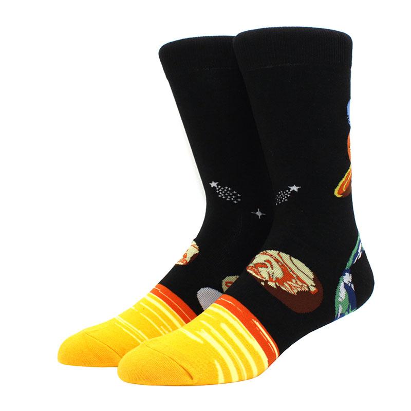 Большие размеры Новые модные носки Happy Funny Couple с забавным персонализированным мультяшным жаккардом Длинные хлопковые носки-трубы