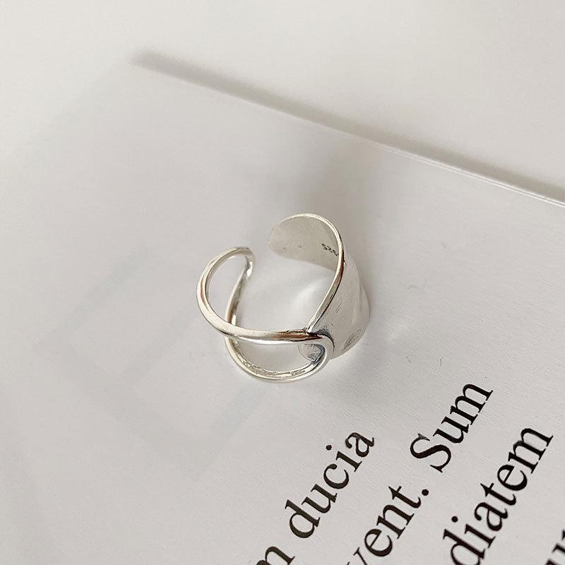 Fashion Width Surface Knot Winding Thai Silver Color Ring Open Finger Ring For Women Jewelry Gifts ARI