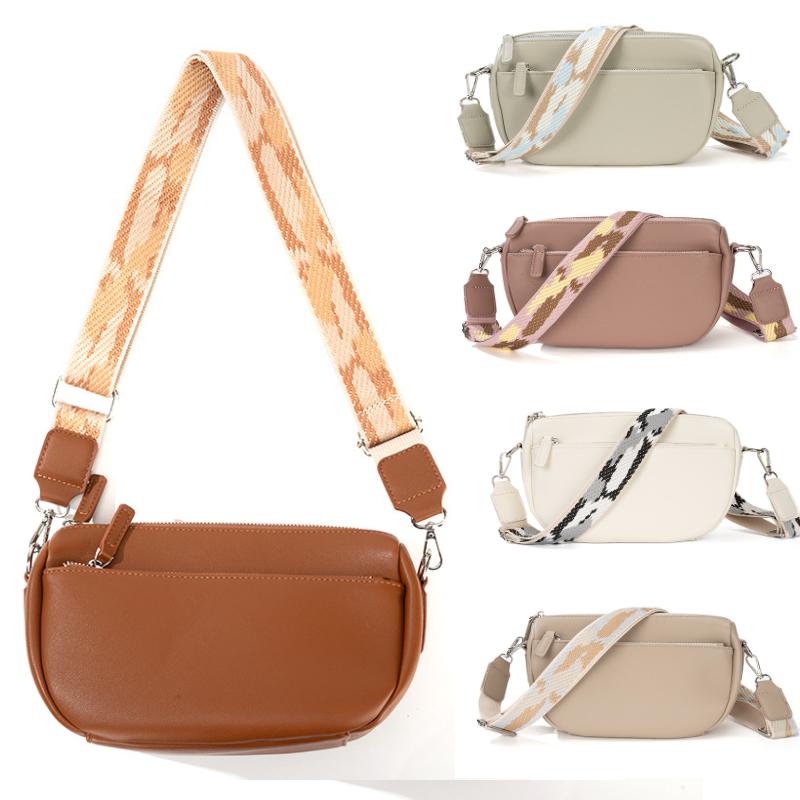 Сумки через плечо Женская модная сумка через плечо - стильная сумка через плечо большой емкости с застежкой-молнией и широким регулируемым ремнем (Повседневный стиль бохо-шик)