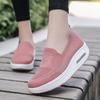 Breathable Knitted Women Casual Shoes Air-cushion Platform Shoes Slip-on Walking Loafers Working Shoes Big Size 35-44