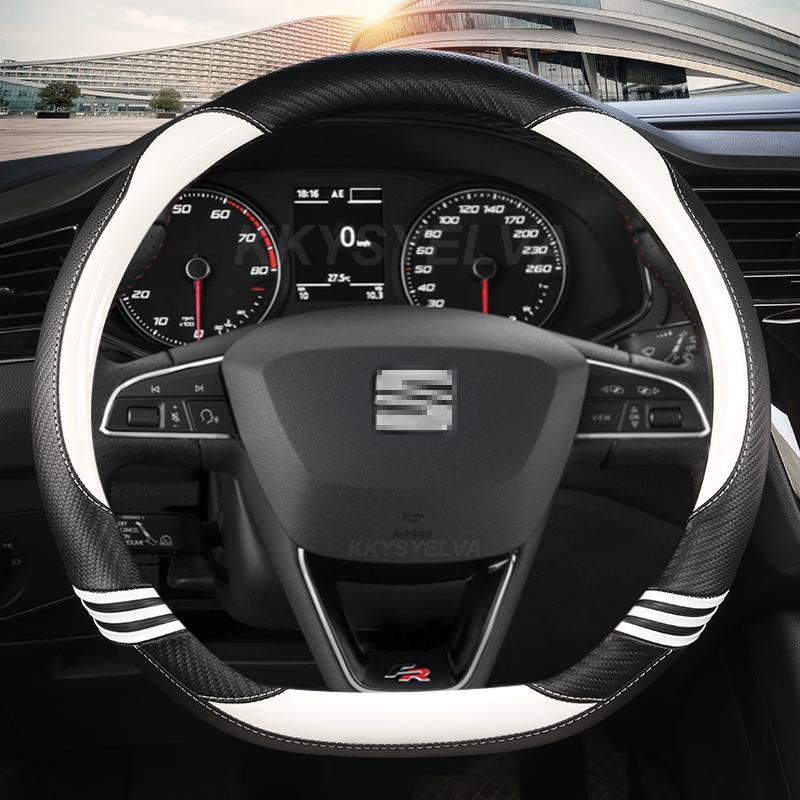 Чехол на руль автомобиля из углеродного волокна для Seat Leon 5F Mk3 2013-2022 Ibiza 6J 2022 Tarraco Arona Ateca Alhambra Auto