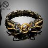 Мужской браслет с норвежским драконом, викингская королевская цепочка, браслет, нержавеющая сталь, смешанный золотой цвет, никогда не тускнеет, панк-украшение, подарок для него