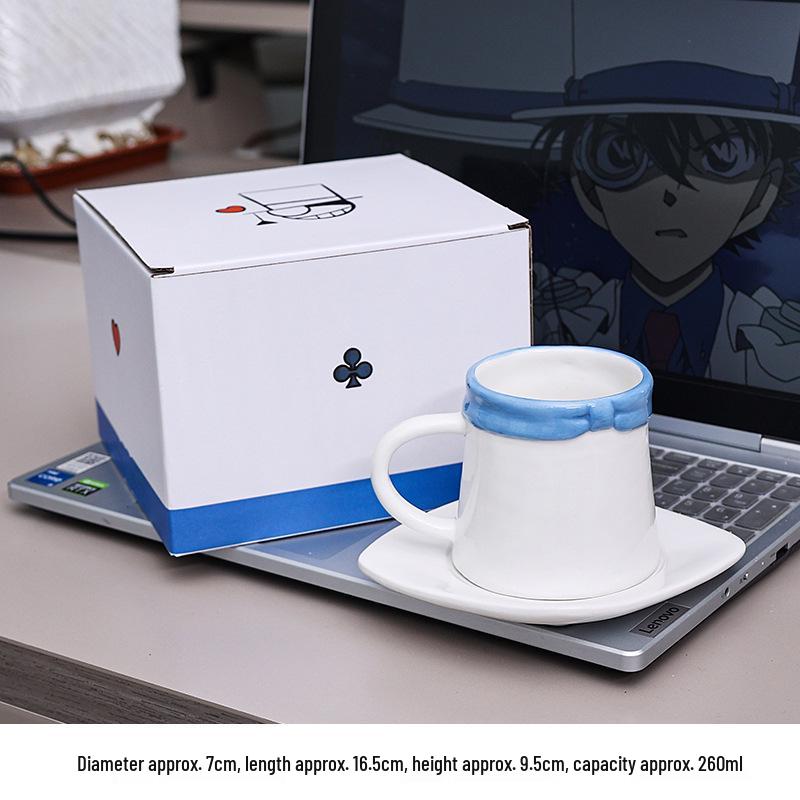 Набор кофейная чашка и блюдце с рисунком Луффи из One Piece для женщин, белая фарфоровая