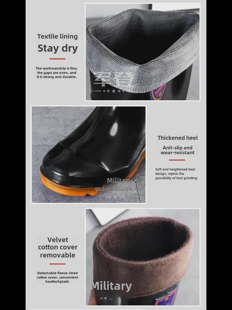 Мужские прочные противоскользящие высокие резиновые сапоги из ПВХ для горнодобывающей промышленности и охраны труда