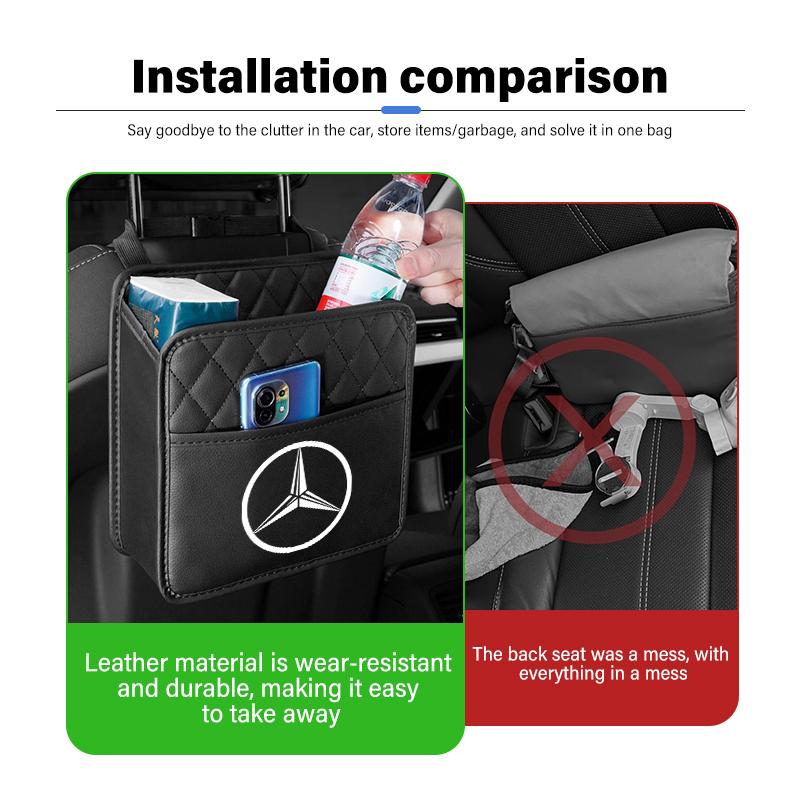 AABGR1 For Benz Car Waterproof Organizer Hanging Storage Bag Trash Can Interior Accessories CITAN VITO SPRINTER CLS SLK Sport ML C200