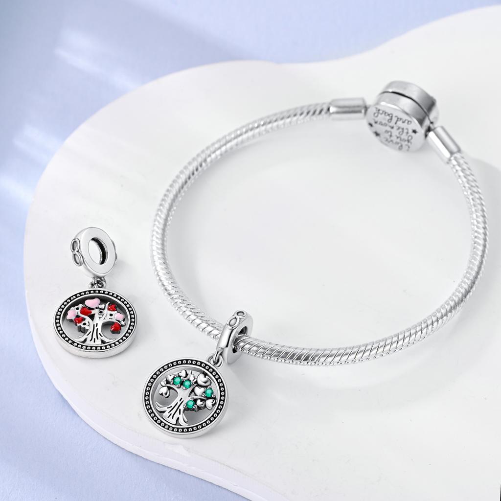 Silver Plated Chameleon Avocado Moon Spinning Eye Charms Fit Bangle Charm Beads Pendent Dangle Bracelet Woman Jewelry