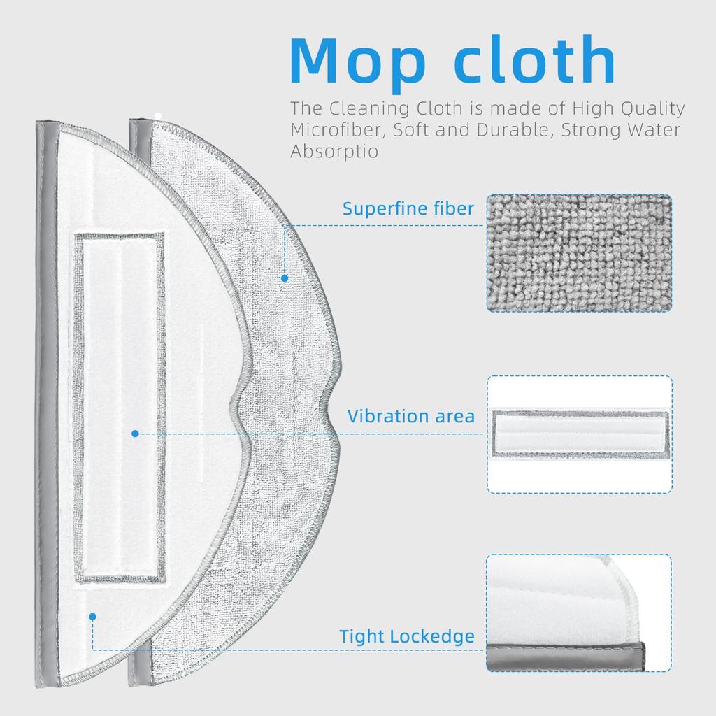 Совместимость с Roborock S8 / S8 Pro Ultra / S8+ Робот-пылесос Основная боковая щетка Фильтр HEPA Насадка для швабры Пылесборник Аксессуары Запасная часть