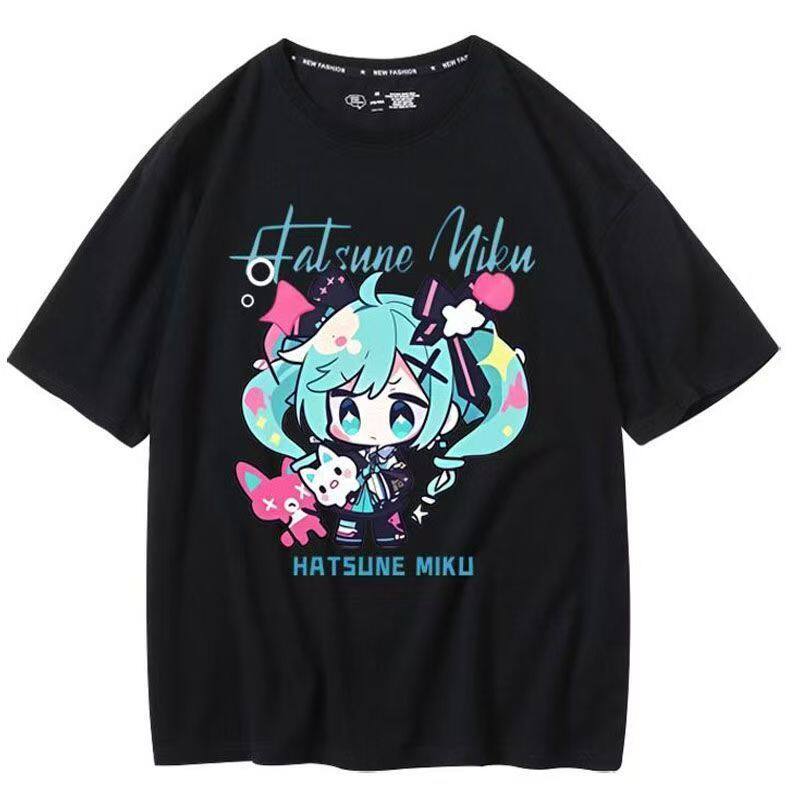 Chuyin Co Брендовые Соседнее Будущее MIKU Одежда для Боли Аниме Принт Короткий Рукав Хлопок Унисекс и Женские Свободные Футболки