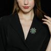 Luxury Emerald Butterfly Full Zircon Brooch Pin Temperament Elegant Rose Peony Corsage Suit Jacket Accessories Women Jewelry