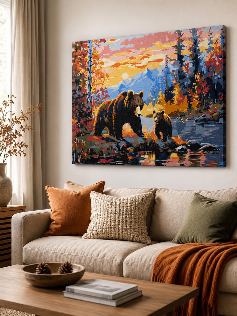 Paint By Number Pictures To Paint - Bear Family 50X40