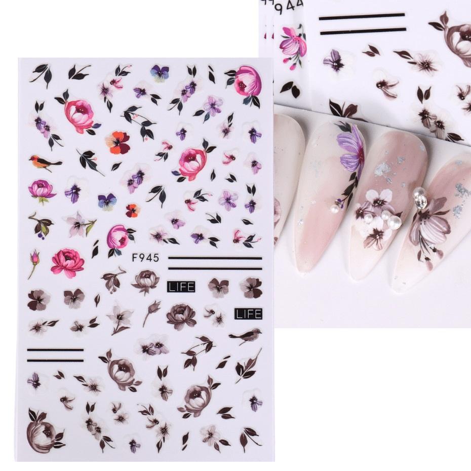 Nail Sticker 3D Liner Dark Butterfly Skull Flower Transfer Beautiful Decals Decoration Nail Art Accessories DIY Design