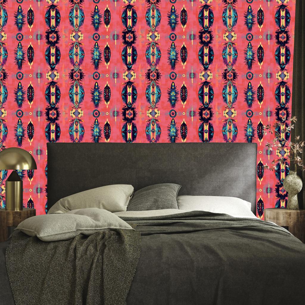 Boho Coral and Red Wallpaper for Living Room and Bedroom 50x1000