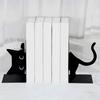 1 Pair Metal Bookends Whimsical Cat Design Decorative Bookends Rounded Edges Book Holders Office Library Decoration