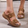 2024 Summer Women's Slippers Large Size Women's Shoes Retro Roman Sandals Women's Casual Wedge Sandals Thick-soled Slippers