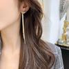 S925 Silver Needle Temperament Long Metal Tassel Earrings Cold Wind Snake Chain Removable As Stud Single Wear