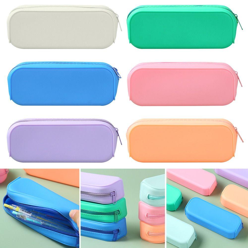 Single Layer Creative Colorful Silicone Pencil Case Stationery Box Storage Box Pencil Bag