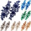 1Pair Dress Decoration Flower Embroidered Fabric Craft Sewing Motif Lace Applique Diy Patches