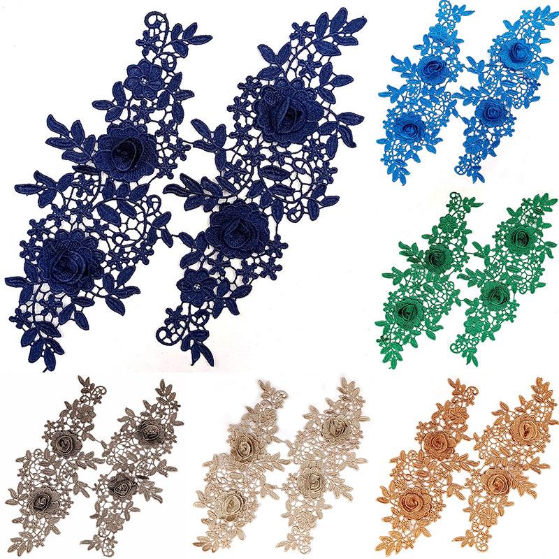 1 пара, украшение для платья, цветок, вышитая ткань, ремесленный швейный мотив, кружевная аппликация, нашивки «сделай сам»