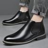 Autumn and Winter Men's Short Boots Gentleman Classic Style Business and Party  Plus Size Adult Leather Shoes Dress