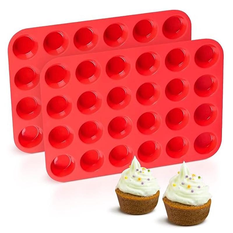 24-Hole Silicone Cake & Muffin Mold Baking Tray