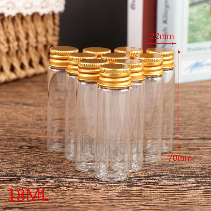 10Pcs 5/7/10/14/18/20Ml Glass Bottle Tiny Glass Jar Sealed Bottle Wishing Bottle