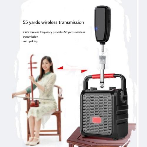 2.4G Wireless Anti-Interference Erhu Microphone Pickup, Noise Reduction, Plug and Play, Features Durable Material for Musical Instrument