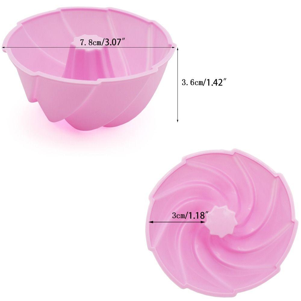 12pcs/set Easy Release Muffin Cups Silicone Spiral Cake Mold Multipurpose Silicone Swirl Pan Home