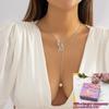 Простой и персонализированный кулон с искусственным жемчугом, темпераментная цепочка на спине, универсальное ожерелье с геометрической бабочкой и нишей