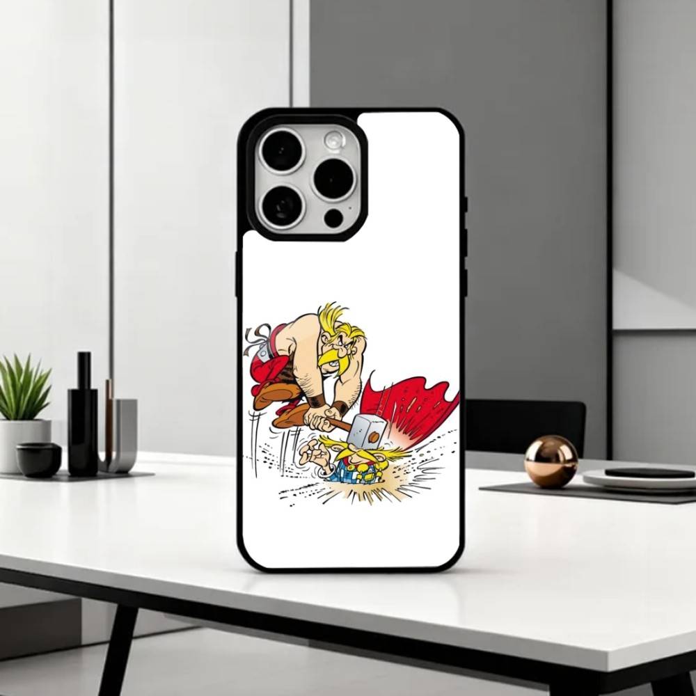 A-Астерикс C-Мультфильм O-Обеликс Чехол для телефона для iPhone17,16,15,14,13,12,11 Plus,Pro Max Магнитный для Magsafe Беспроводная зарядка