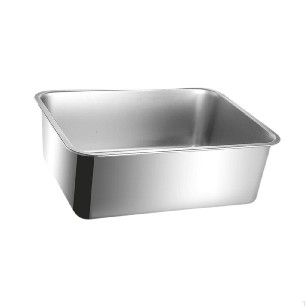 Cat Litter Box Toilet Stainless Steel Bedpan High Sided Easy To Clean Open Top Splashproof for