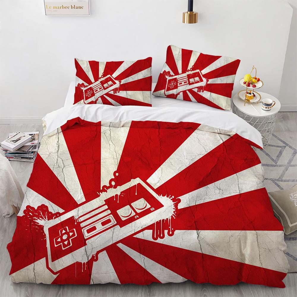 Game Handle King Queen Duvet Cover Kids Teens Boys Gamer Bedding Set Pillowcase Cartoon Psychedelic 2/3pcs Polyester Quilt Cover