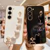 Love Heart Bracelet Plating Case For Samsung Galaxy S24 S23 S22 S21 S20 FE Plus Ultra Note20 A14 A15 A55 A25 A24 A35 A34 Cover