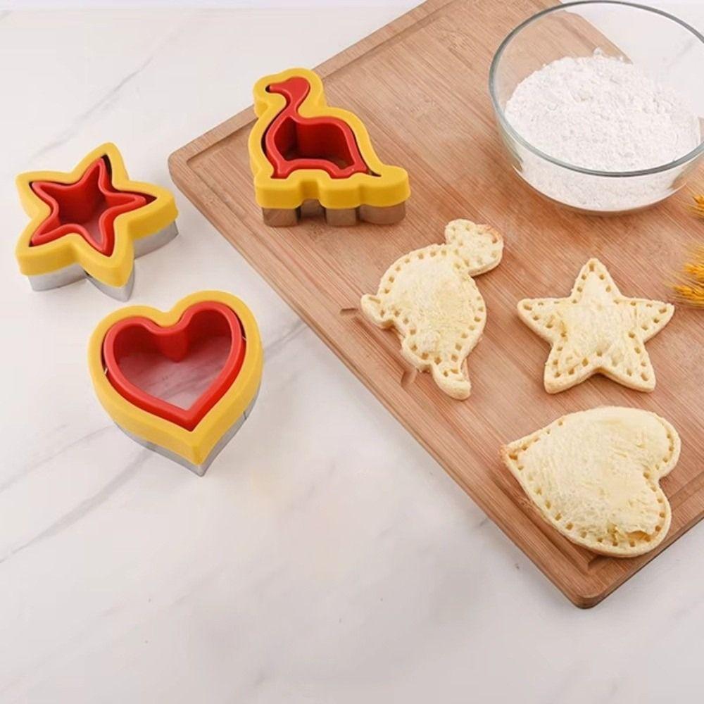 Multi-purpose Sandwich Cutting Mold Stainless Steel Cartoon Heart-shaped Biscuit Molds