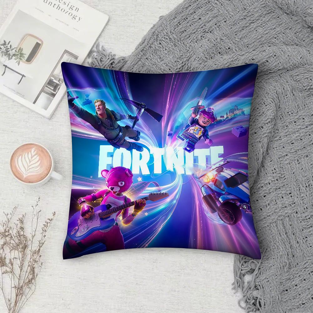 Game FFortnite Pillow Case Square DoubleSided Printing Sofa Cushion Cover Pillowcase Bedroom Bedside