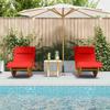 2 Person Sun Lounger with Cushions (2 pcs) Brown Solid Acacia Wood