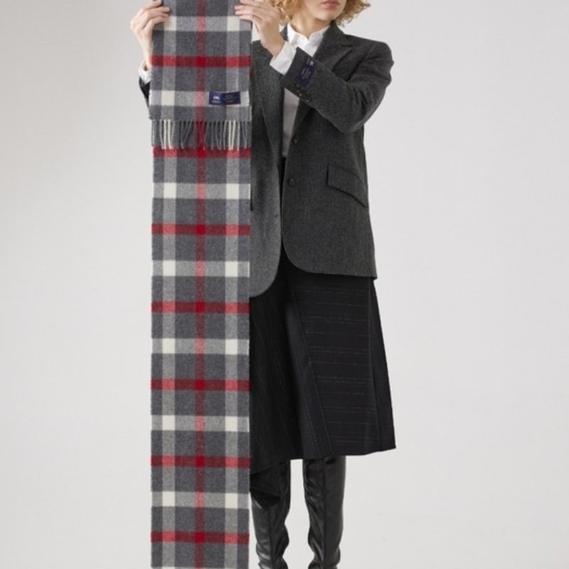 ABRAHAM MOON Шарф из мериносовой шерсти 25 см - Blythe Древесно-угольный красный